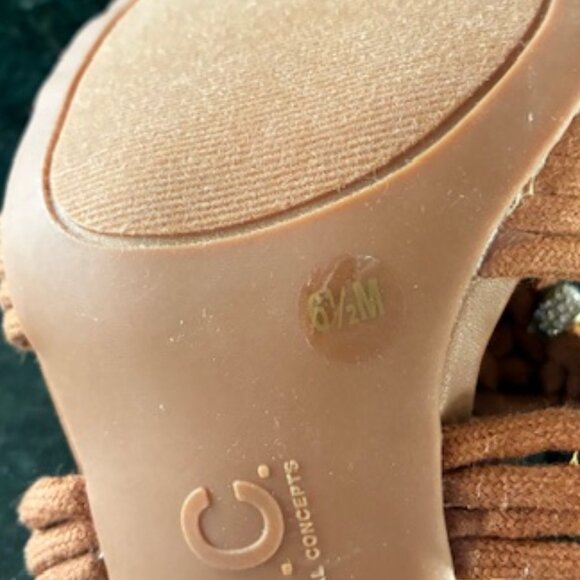 INC Benda Brown Sandals Braided Woven FabricHeels Women - SZ 6.5M - NEW: No Box - Picture 8 of 8